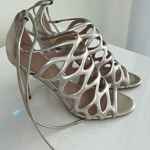BCBGeneration Metallic Strappy Heels